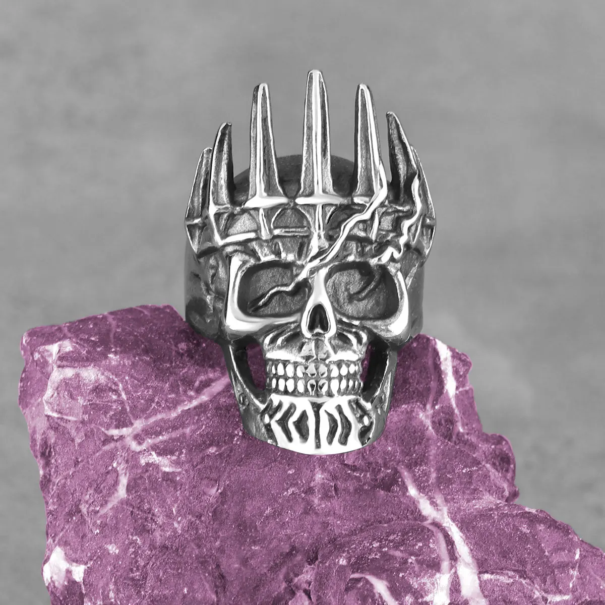 New Creative Viking Vintage Skull Ring Men's Stainless Steel Funky Ring Bicycle Boy Fashion Ghost Jewelry Gift Wholesale