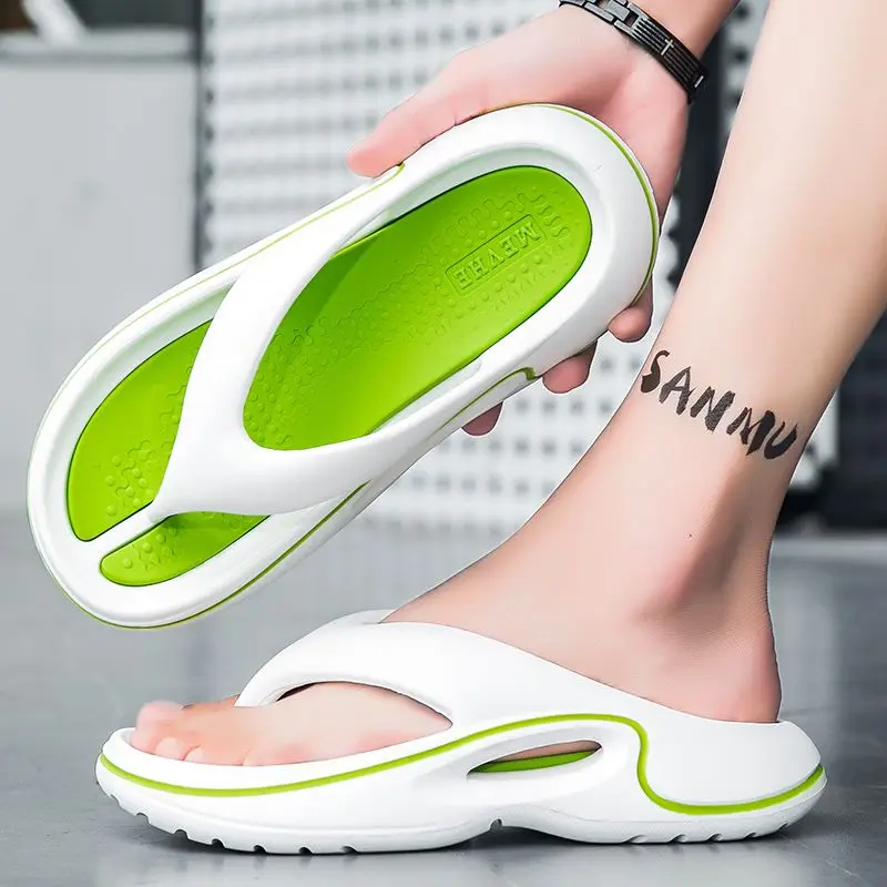 

Beach Platform Shiatsu Slippers for Men 2025 Fashion Low Price Elegant Shoes High Quality Summer Sale Trend Adult Sandals Man