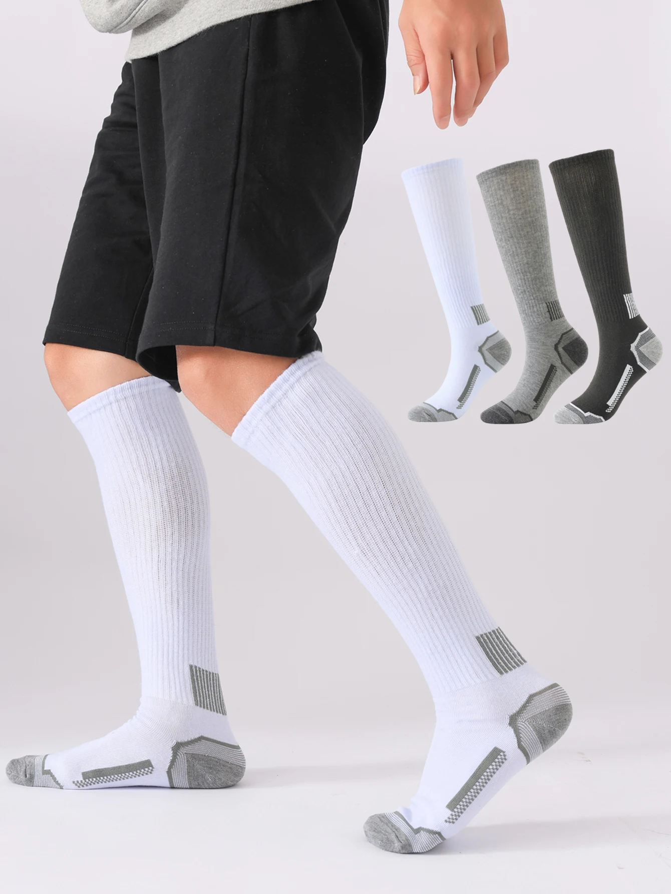 

Мужские минималистичные длинные спортивные носки. Для осеннего и зимнего бега, баскетбола, тренировок в тренажерном зале, походов и повседневной активной одежды.