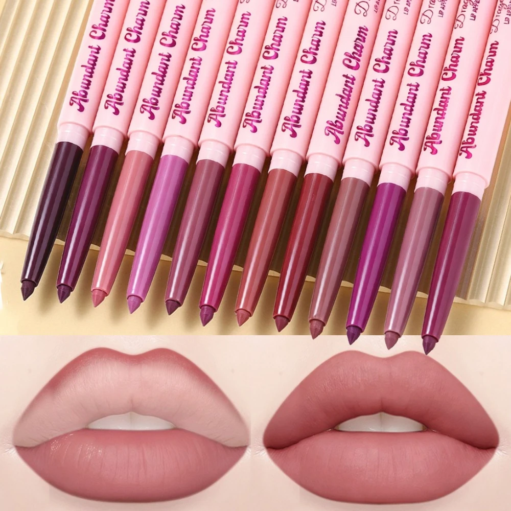 Crayon à lèvres mat nude longue tenue, imperméable, haute pigmentation, application lisse, cosmétiques de maquillage