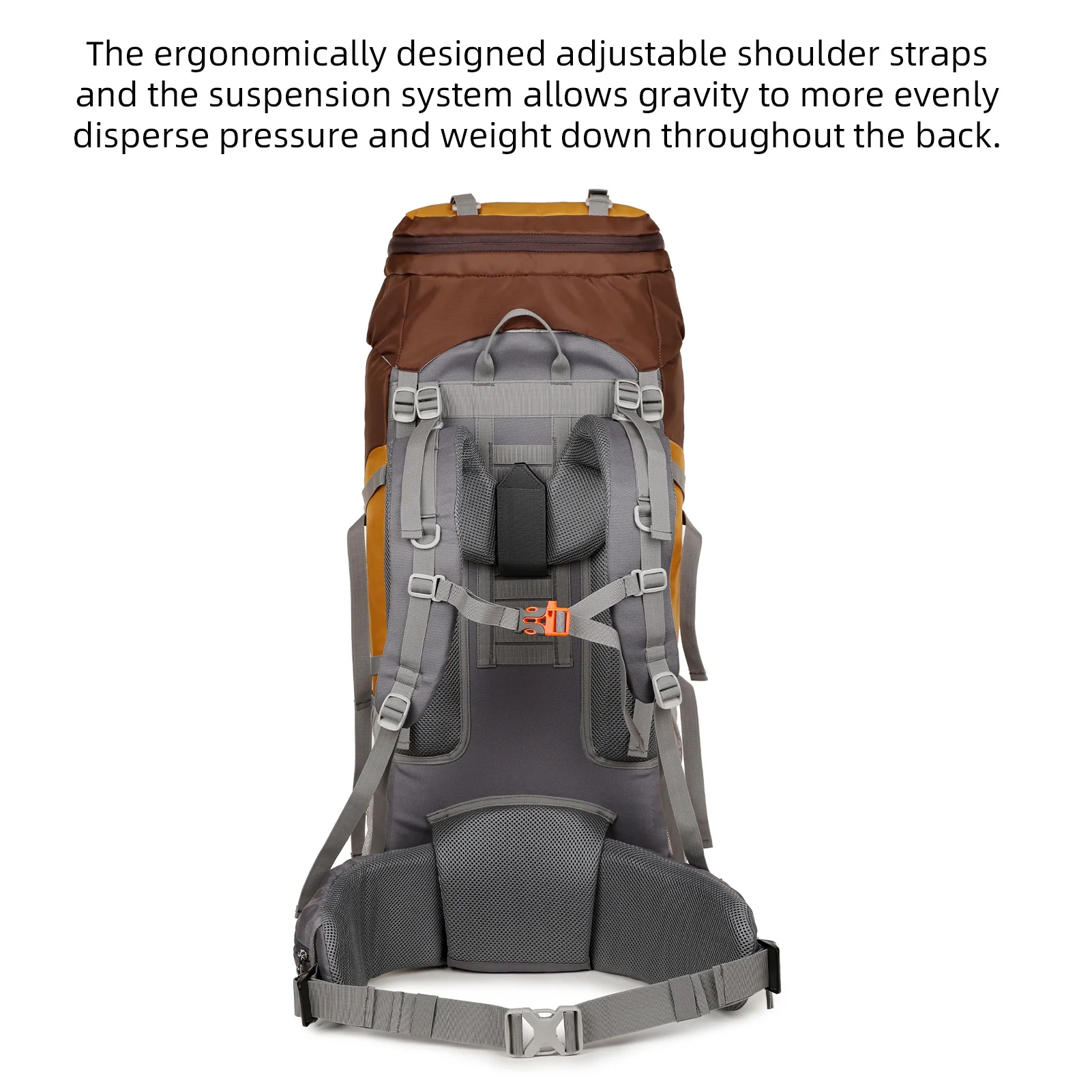 75L Hiking Backpack Large Capacity Ergonomically Designed Camping Backpack with Rain Cover Shoes Warehouse