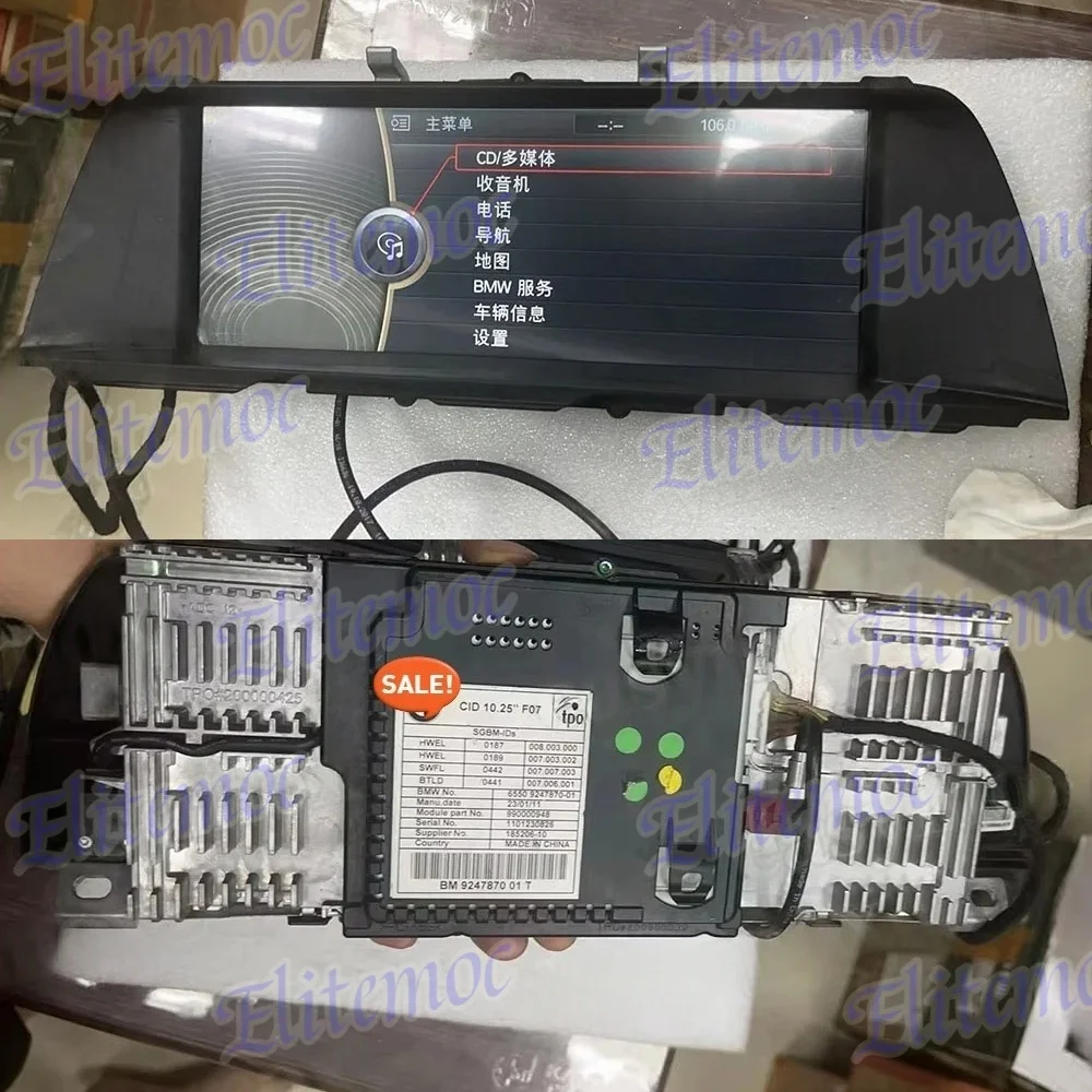 

F07 BM9247870 01 T 6550 9247870-01 990000948 10.25" LCD Display Module Assembly For BMW 5 Series GT 2009-2016 Screen Parts