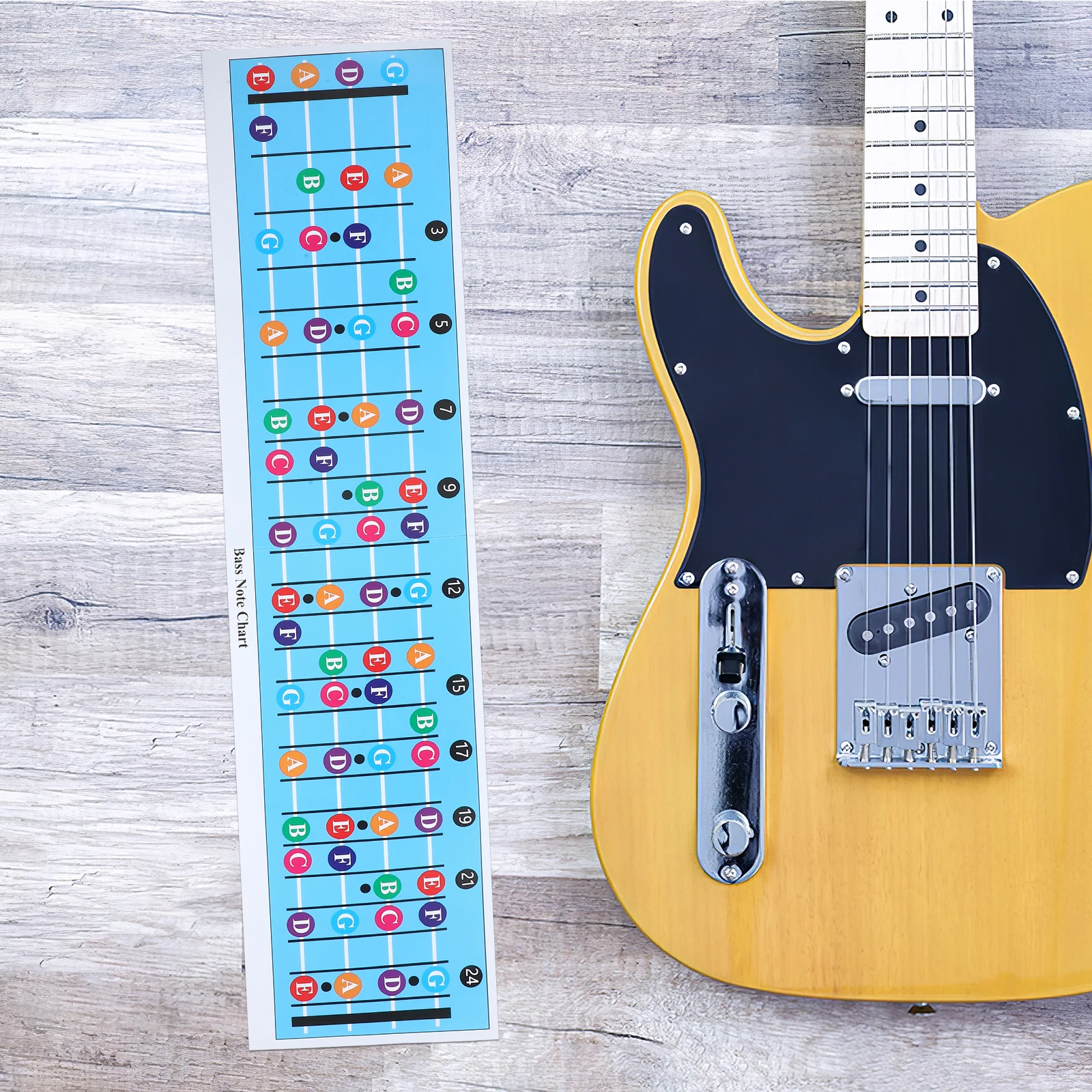 

Electric Bass Scale Meter Guitar Chart Chord Charts Accessories Reference Poster Copper Cardboard Chords