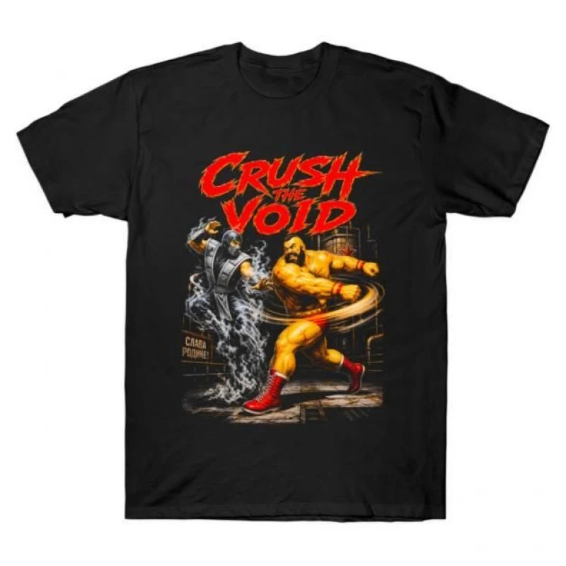 Crush the Void - Street Fighter 90's Retro Mortal Kombat Gift tee for gamer Short Sleeve Graphic T-Shirt All size tops S-6XL