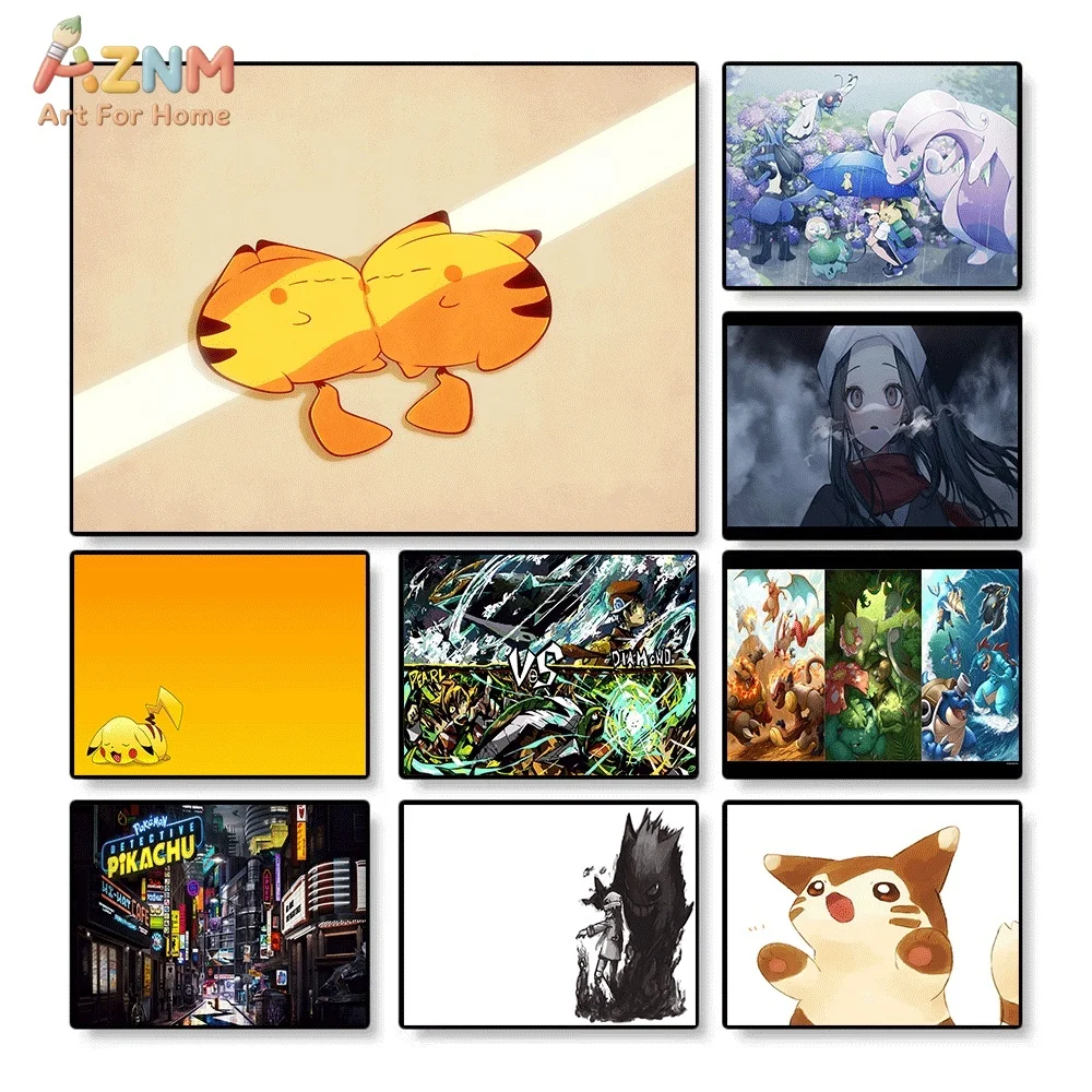 AZNM Pokemon Furret Pikachu Detective Pikachu, póster impreso en lienzo de anime para decoración de habitación