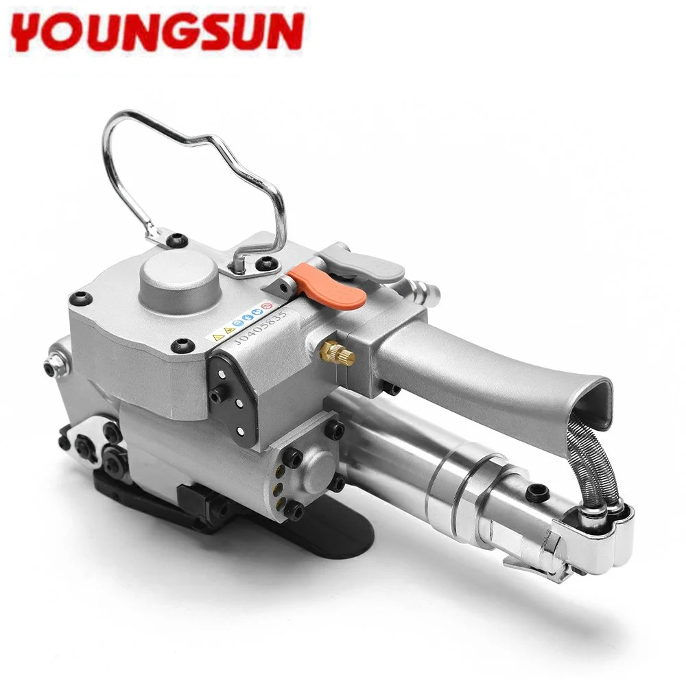 YOUNGSUN A19/25 Handheld Pneumatic 13-25mm PP PET Strapping Tool Adjustable Friction and Hot Welding Packaging for Box Carton