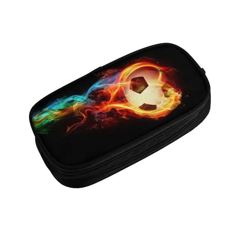 Kawaii Fußball Ball Flammen Bleistift Fall für Mädchen Jungen Große Lagerung Fußball Flaming Bleistift Tasche Schule Liefert