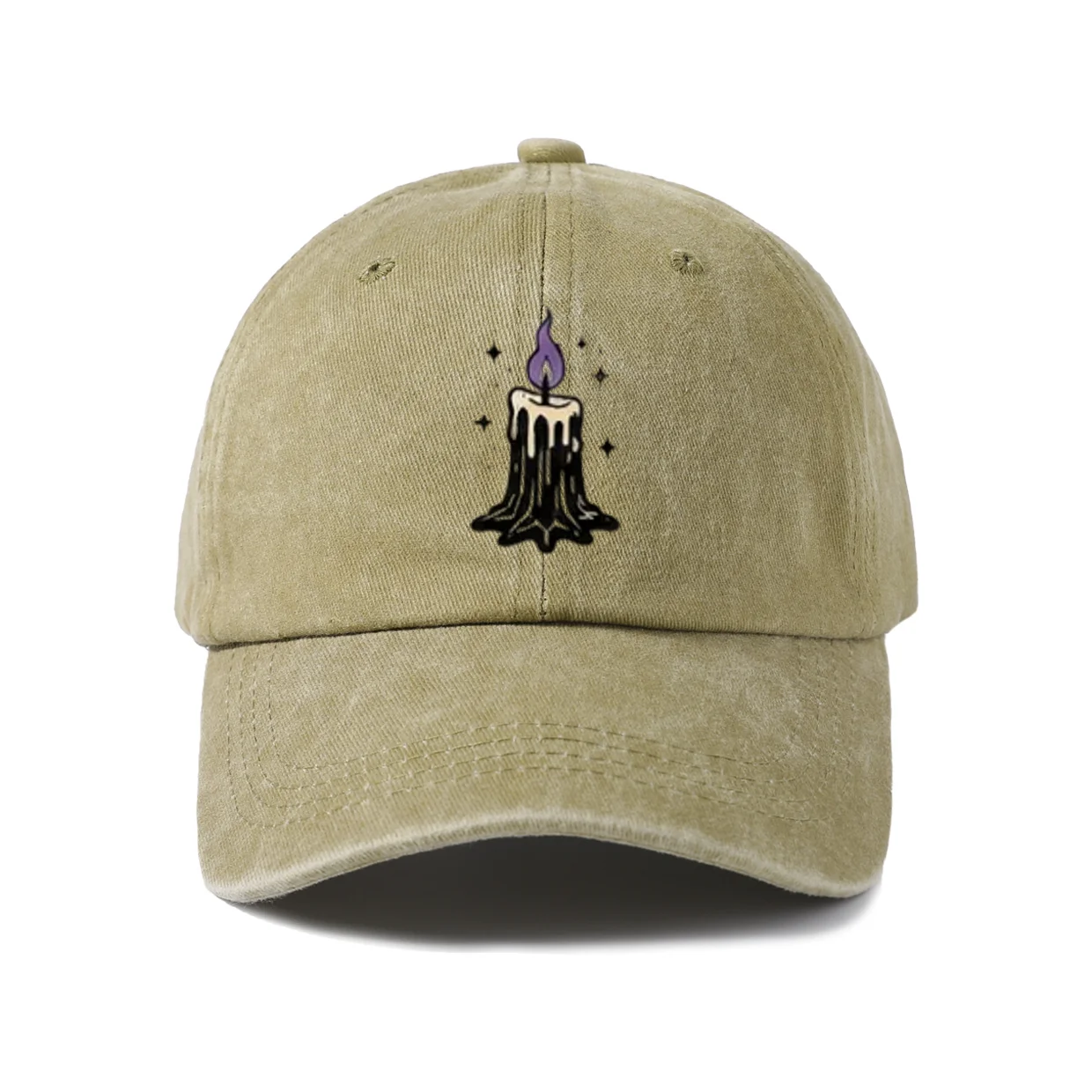 Gothic Character Graphic Baseball Cap, Vintage Washed Adjustable Unisex Dad Hat, Casual Gift