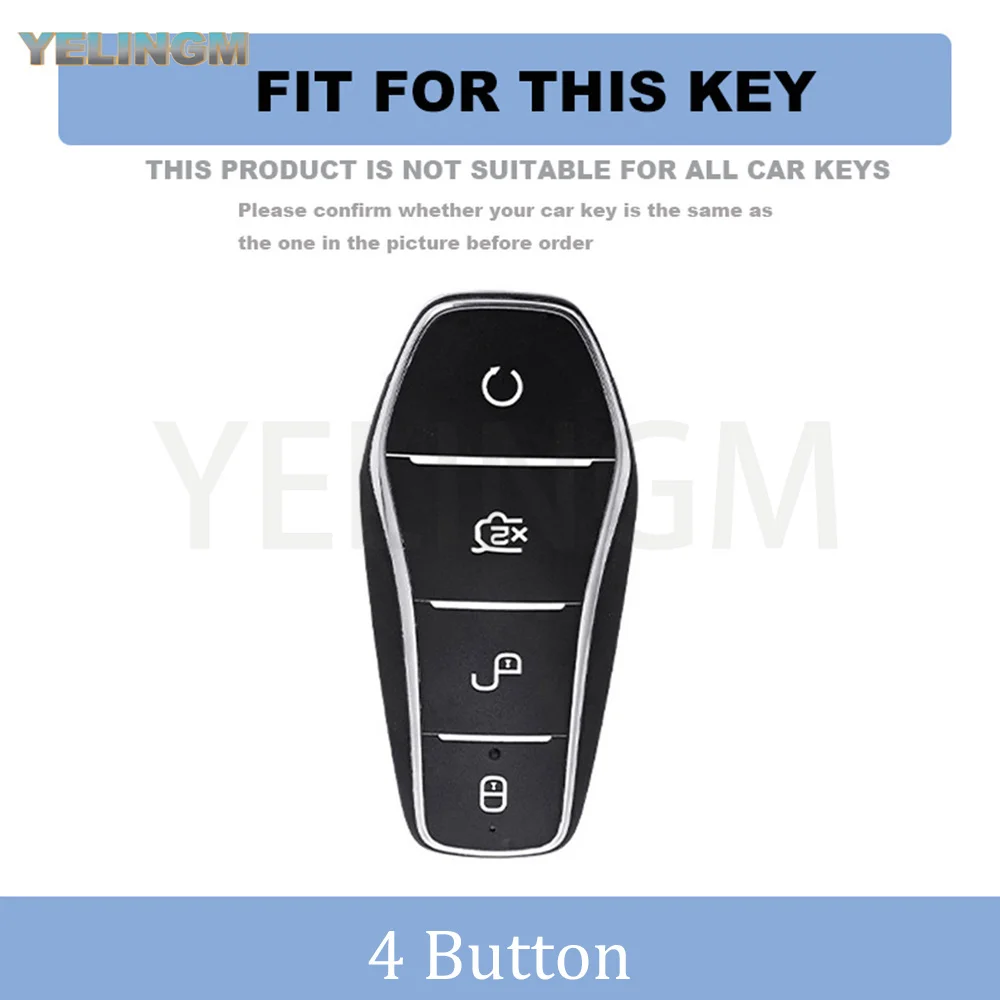 For BYD Atto 3 Han EV Dolphin Durable Second Song Pro Tang DmI QIn PLUS Yuan Car Key Case Cover Full Alloy Shell Keyring Pendant