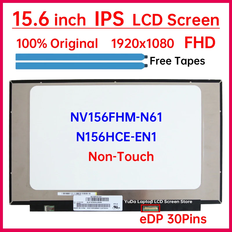 

15,6-дюймовый ЖК-экран для ноутбука NV156FHM-N61 N156HCE-EN1 для Lenovo ThinkPad P15 Gen 1 T15g Gen 1, матричная панель дисплея FHD без сенсорного экрана