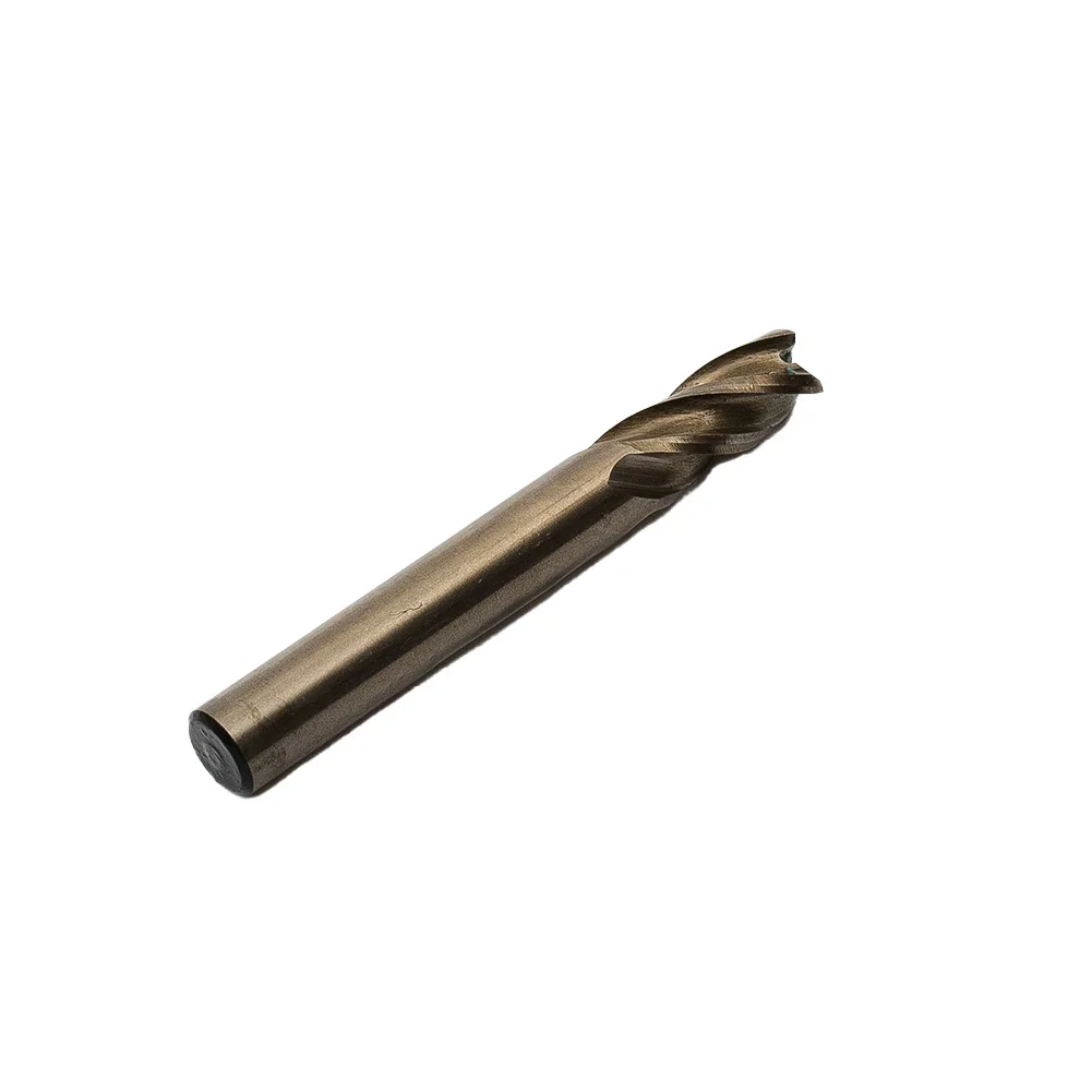 4-Flute HSS CNC Straight Shank End Mill Cutter Drill Bit for 4/6/8/10/12mm Tools with High Abrasion Resistance