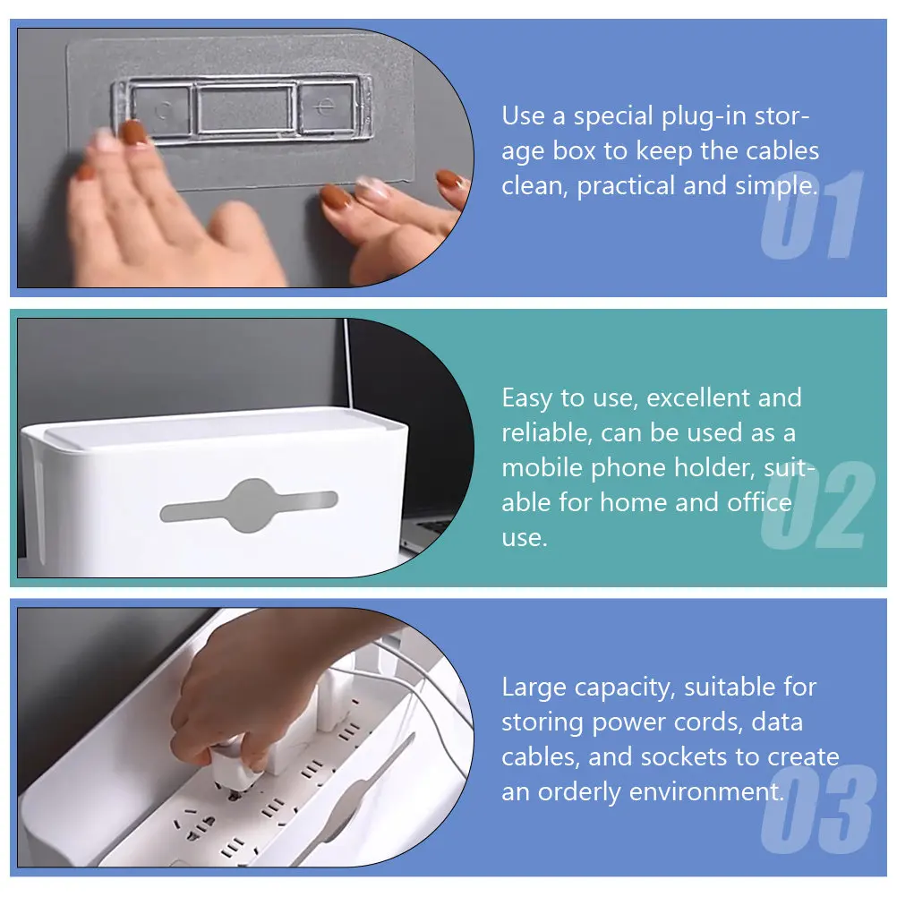 

Коробка для организации кабелей на рабочем столе из АБС-пластика, органайзер для проводов, держатель для зарядных кабелей, охлаждающий чехол для хранения, кейс для управления проводами