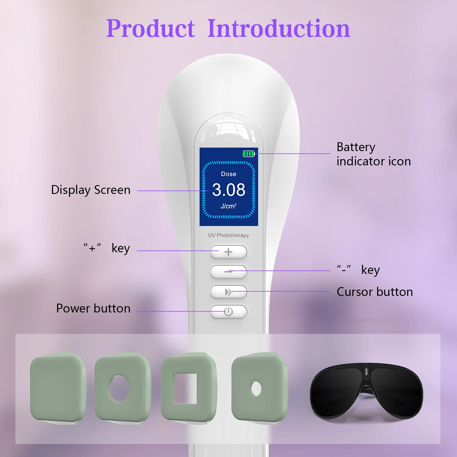 New Ultraviolet Vitiligo Phototherapy Lamp Device 308nm Handheld Lightweight UVB Lamp Therapy for Skin Spots Psoriasis