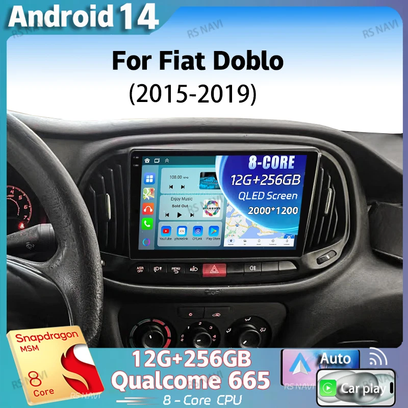 

Android 14 For Fiat Doblo 2015 - 2019 2K QLED Android Car Radio Multimedia Video Player Stereo CarPlay 4G GPS Head Unit