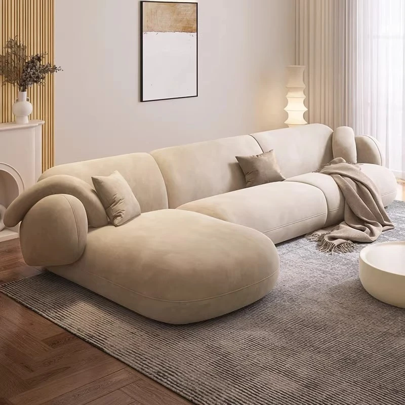 Factory Direct 2026 Modern cream style sofa small apartment living room corner three concubines curved combination French simple