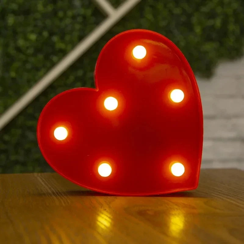 Romantic Valentine\'s Proposal 3D LOVE LED Letter Sign Night Light Heart Marquee Table Lamp Lanterns Lamp for Christmas Wedding