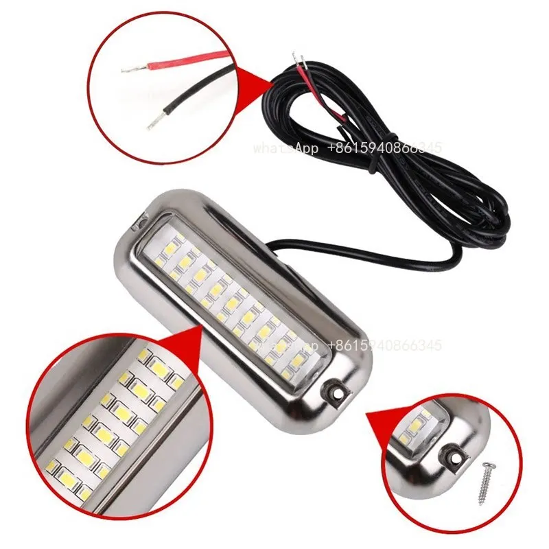 10-36V IP68 Marine LED Underwater Light, Stainless Steel Bottom Deck Modification Light Accessories Tools