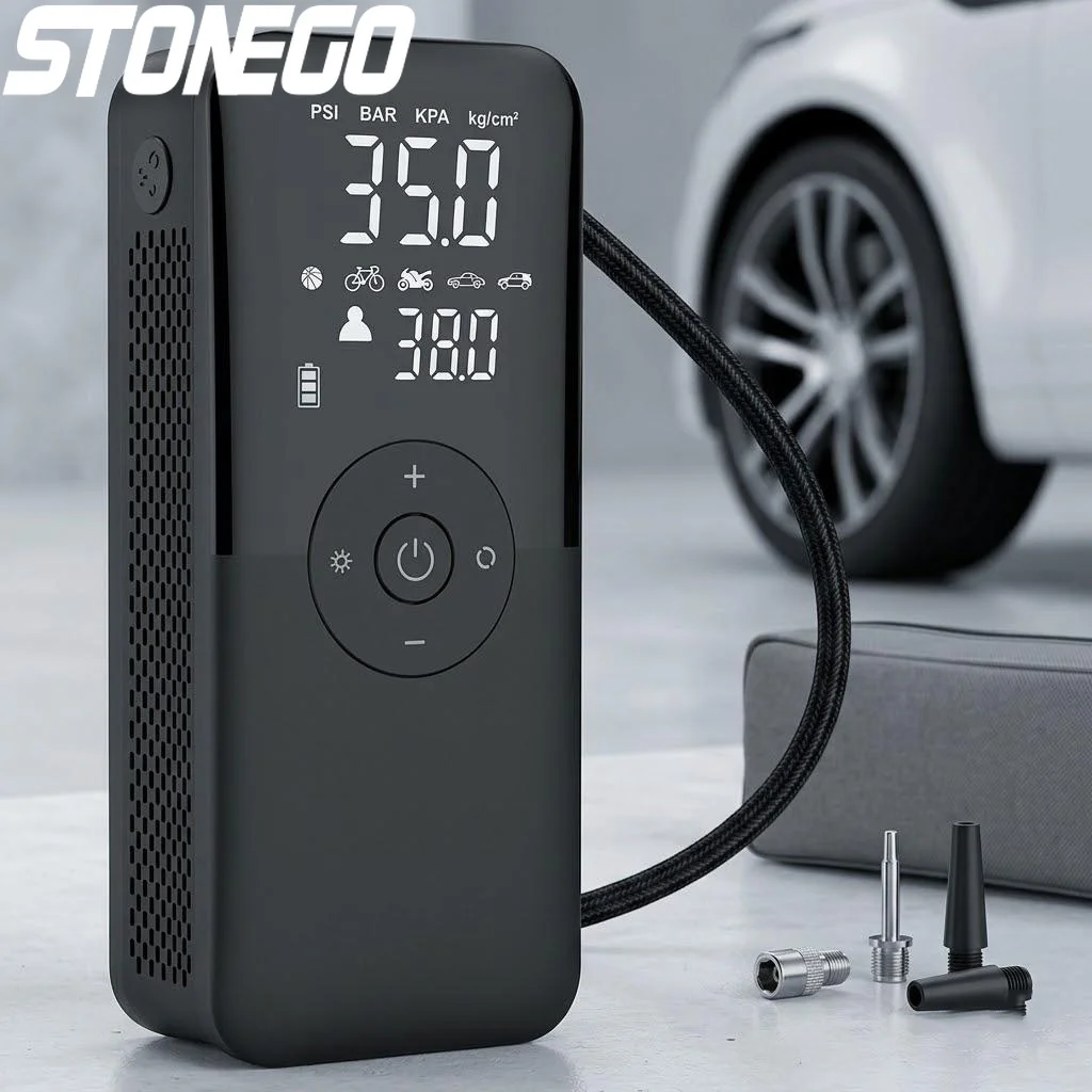 

Перезаряжаемый портативный беспроводной воздушный насос-компрессор для быстрой накачки шин автомобилей, мотоциклов и велосипедов