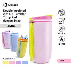 Fjbottle-Stainless Steel Travel Thermal Mug, Leak-Proof Thermos Bottle, Tea Cup, Vacuum Flask, Insulated Cups with Straw