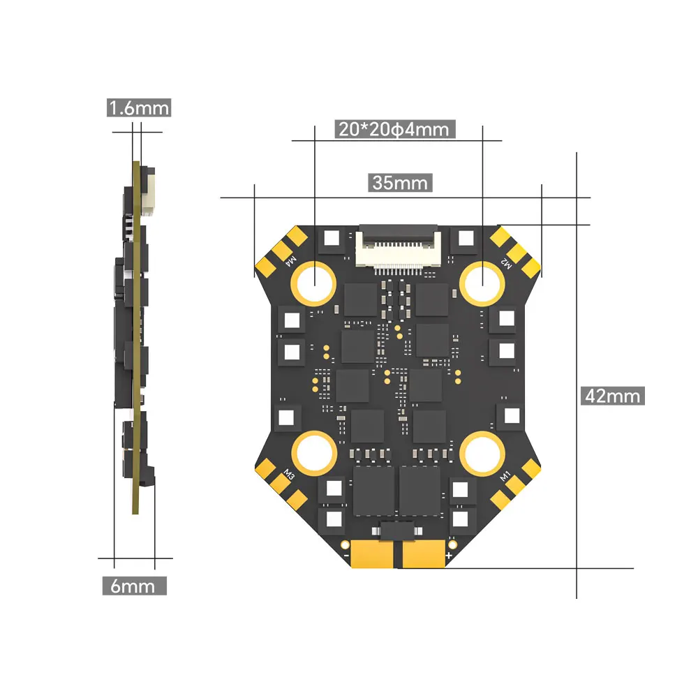 iFlight Borg Mini F7 Mini Flight Stack - 60A Electronic Speed Controller, 4-8S for FPV Quadcopter