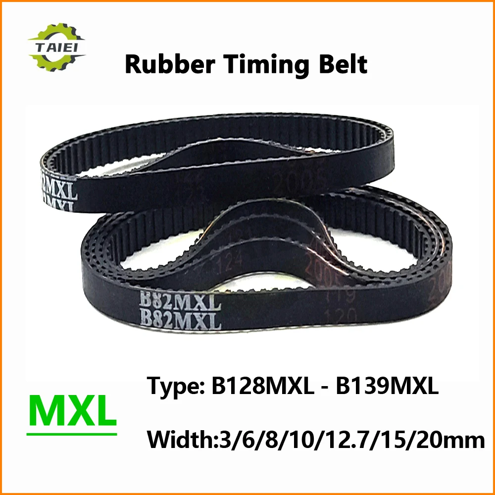 MXL Rubber Synchronous Belt B128 B129 B130 B131 B132 B133 B134 B135 B136 B137 B138 B139 Width 3mm-20mm Timing Toothed Drive Belt
