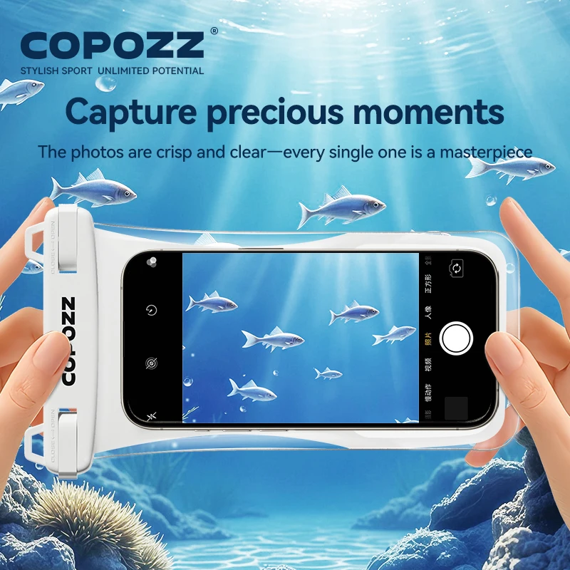 COPOZZ Custodia impermeabile universale, custodia impermeabile IPX8 per telefono per nuoto, spiaggia, kayak, custodia galleggiante sommergibile per smartphone da 7,5 pollici
