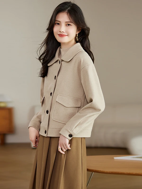 

Осенне-зимнее женское пальто-камерер, магазин на заказ, модные товары для поездок на работу, прямой крой, полиэфирное волокно