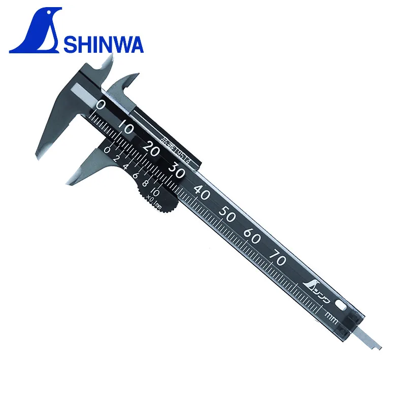 

SHINWA Penguin Plastic Resin Caliper Mini Palm Size Light Compact Easy Carrying 70-100mm 19514 19515 for Jewelry DIY Work 1PCS