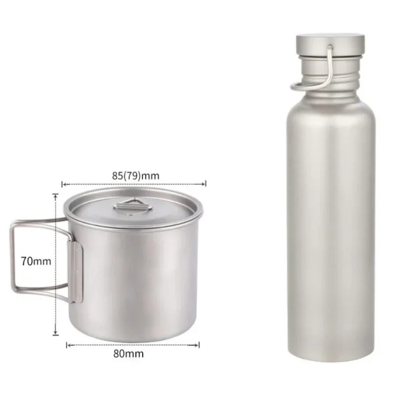 Titanium 300ml water cup and 750ml sports kettles