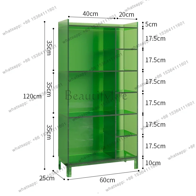 creative acrylic bookshelf shelf floor-to-ceiling multi-layer storage cabinet living room simple furniture