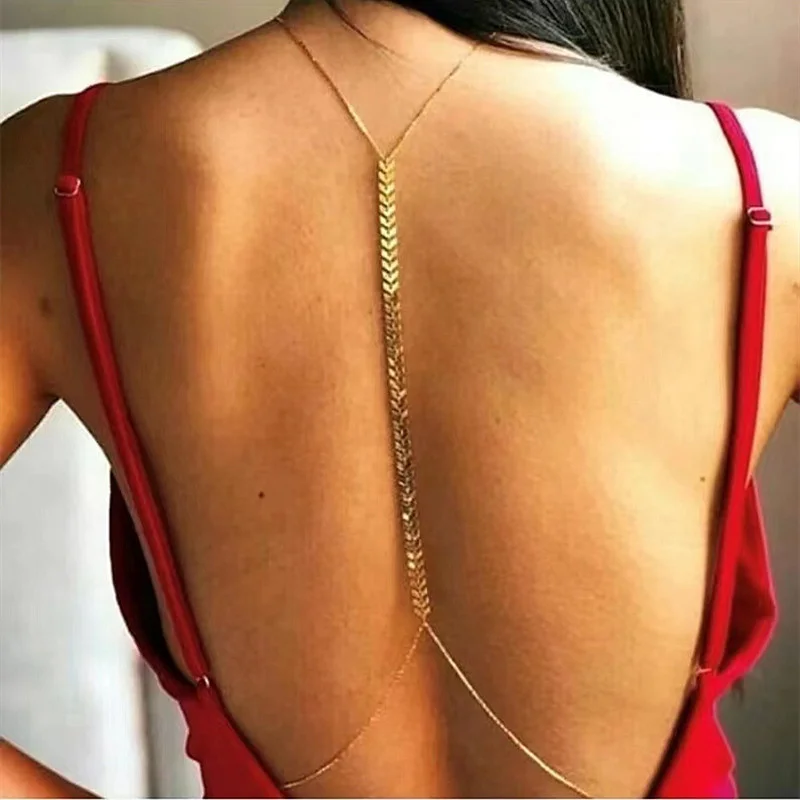 Sexy Street Shoot Neck Back Chain Waist Link Fashion Jewelry For Women Girls Accessories Party Gifts