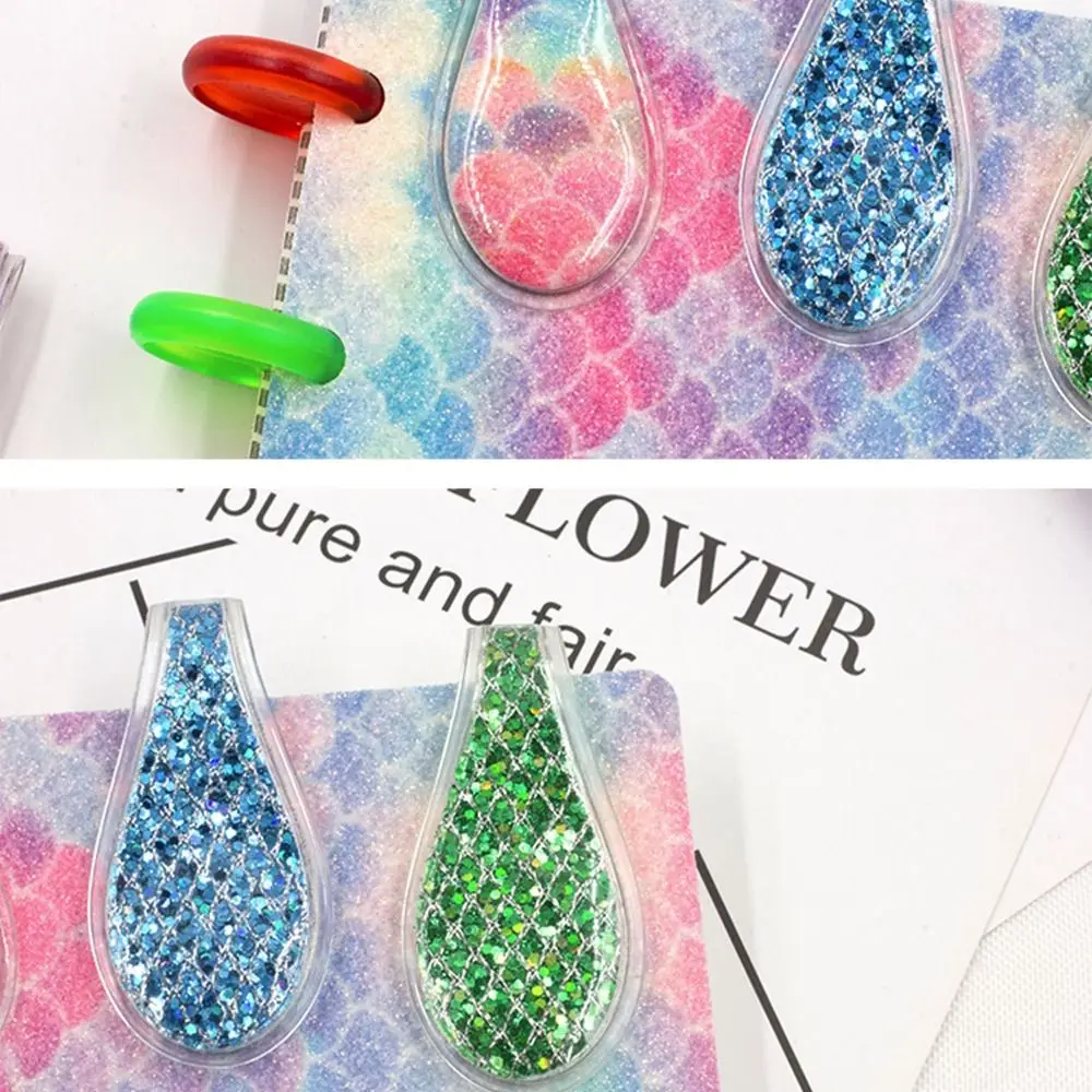 Gradient Bookmark Sequin Scale Double Side Book Page Marker Magnet Book Clips Journal