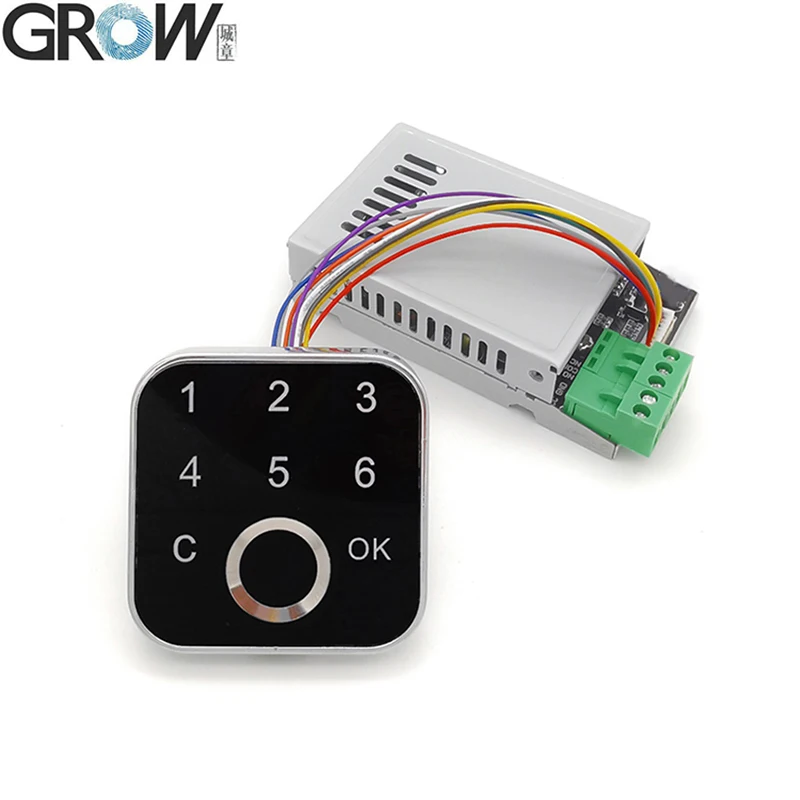 GROW K226+G16 DC10-30V Admin/User Fingerprint Password Access Control Board 4 Relay Output Mode For Door Access Control System