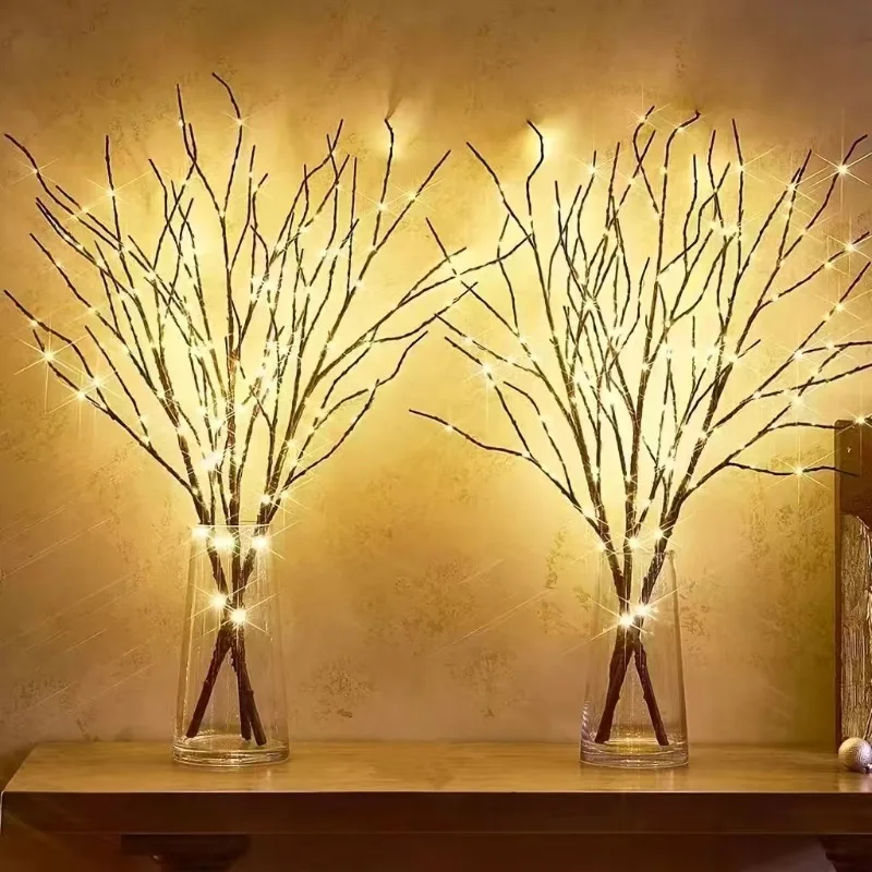 

2025 White Birch Twig Lights Battery LED Fairy Decor for Christmas Wedding Party Indoor Outdoor