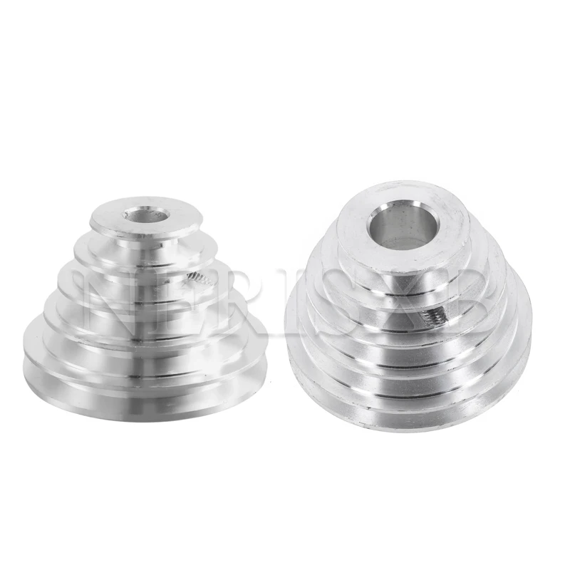 Juego de ruedas de polea de Pagoda de aluminio, ranura en V para taladro de sobremesa, prensa, taller, maquinaria, equipo, 14mm, 18mm, 22mm
