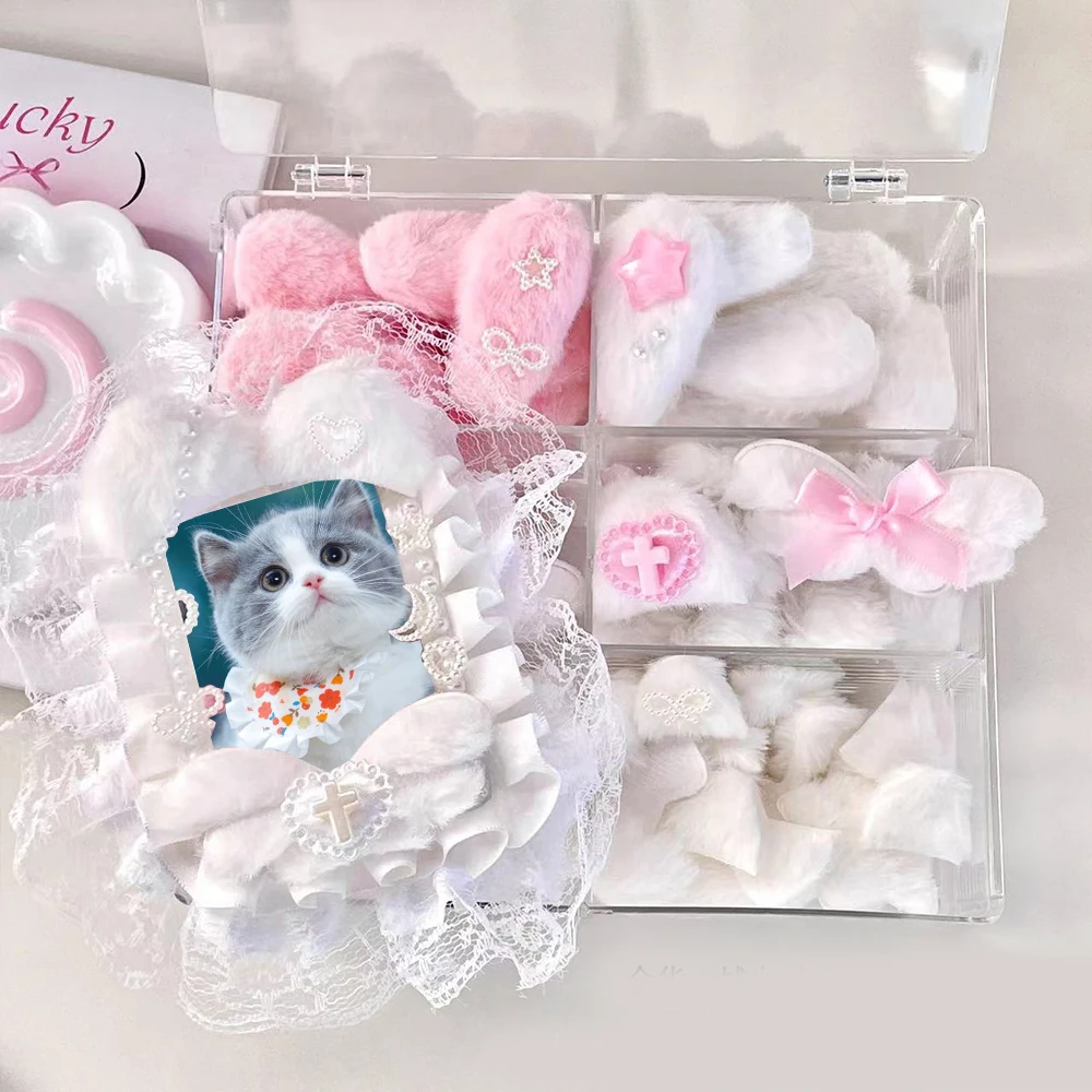 DIY Plush Card Cover for Home Decoration, Handmade Cartoon Acessórios, Cute Bag, Ear Gift