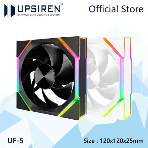 UPSIREN UF-5  ARGB Computer Case Cooling Fan,High wind pressure and low noise/800~2000RPM/5V 3PIN ARGB/12V 4PIN PWM interface