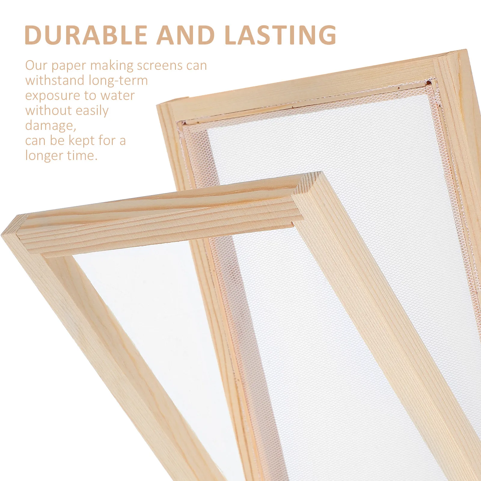 

Набор для изготовления бумаги: деревянная двухслойная сетчатая форма для бумаги, абсорбирующий лист, форма для вырезания края бумаги и деревянные рамки для вырезания края