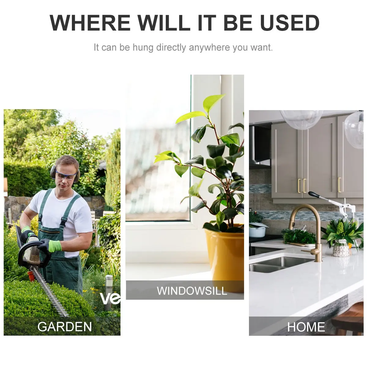 Elegant Hanging Planter Plastic Flower Pot with Chain Watering Port for Garden Home Office Porch Outdoor Display Holder