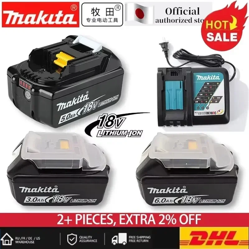 

100% Compatible Makita 18V 6.0Ah Rechargeable Power Tool Battery Lithium ion Replacement LXT bl1830 BL1860B BL1860 BL1850 DHP482