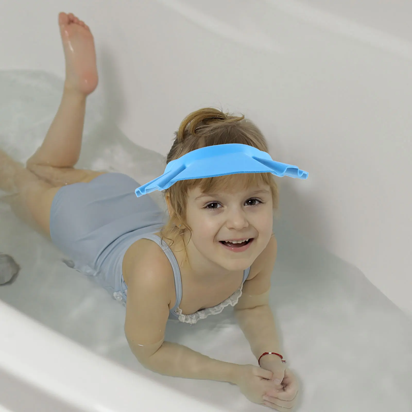 

Baby Waterproof Protection Bathing Hat Kids Shower Cap Hair Kids Hat For Hair Washing Washing Toddler EVA Blue