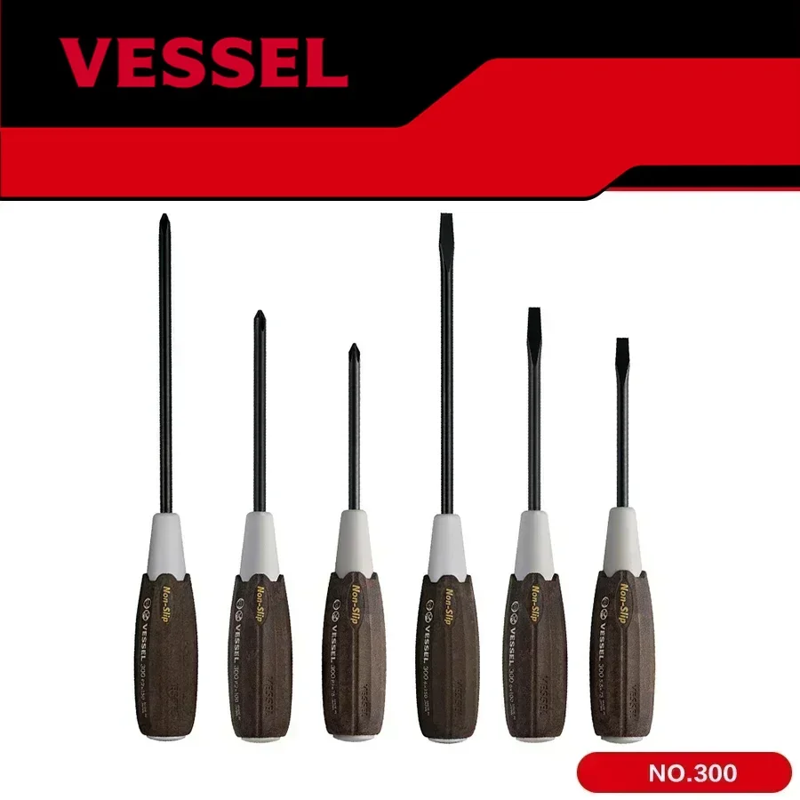 Genuine VESSEL No.330 WOOD-COMPO Non-Slip Screwdriver Japan Hand Tools