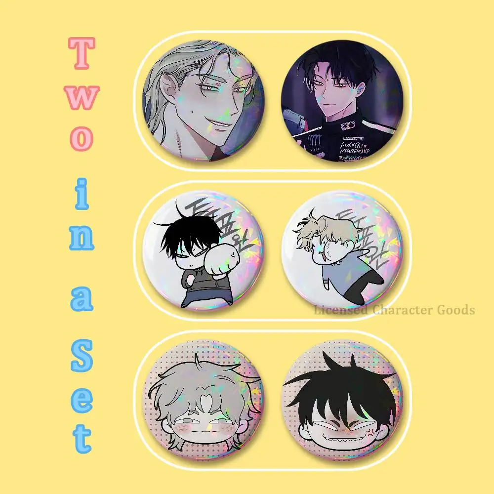 Round Badges 25 32 44 58 75 mm L-Low T-Tide Pin Decorations Collectibles in T-Twilight Brooch Souvenir 2-piece set