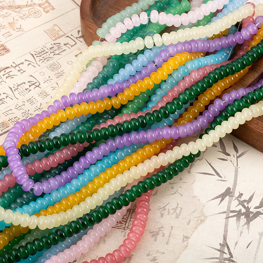 

150pcs 5x8mm Natural Glass Abacus Beads Colorful Loose Spacer Beads For Bracelet Necklace DIY Jewelry Making Accessories Crafts