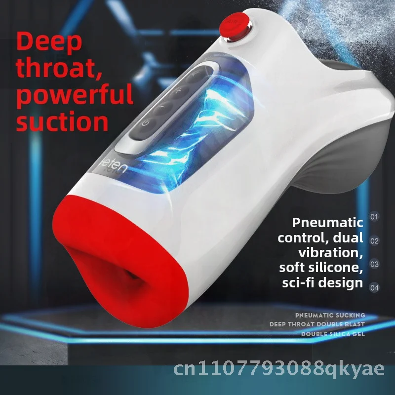 Leten الرعد العاصفة ذكر الاستمناء كأس الاهتزاز شحن سيليكون ABS لعبة الجنس الكبار مع تصميم الخيال العلمي شفط هوائي و #2