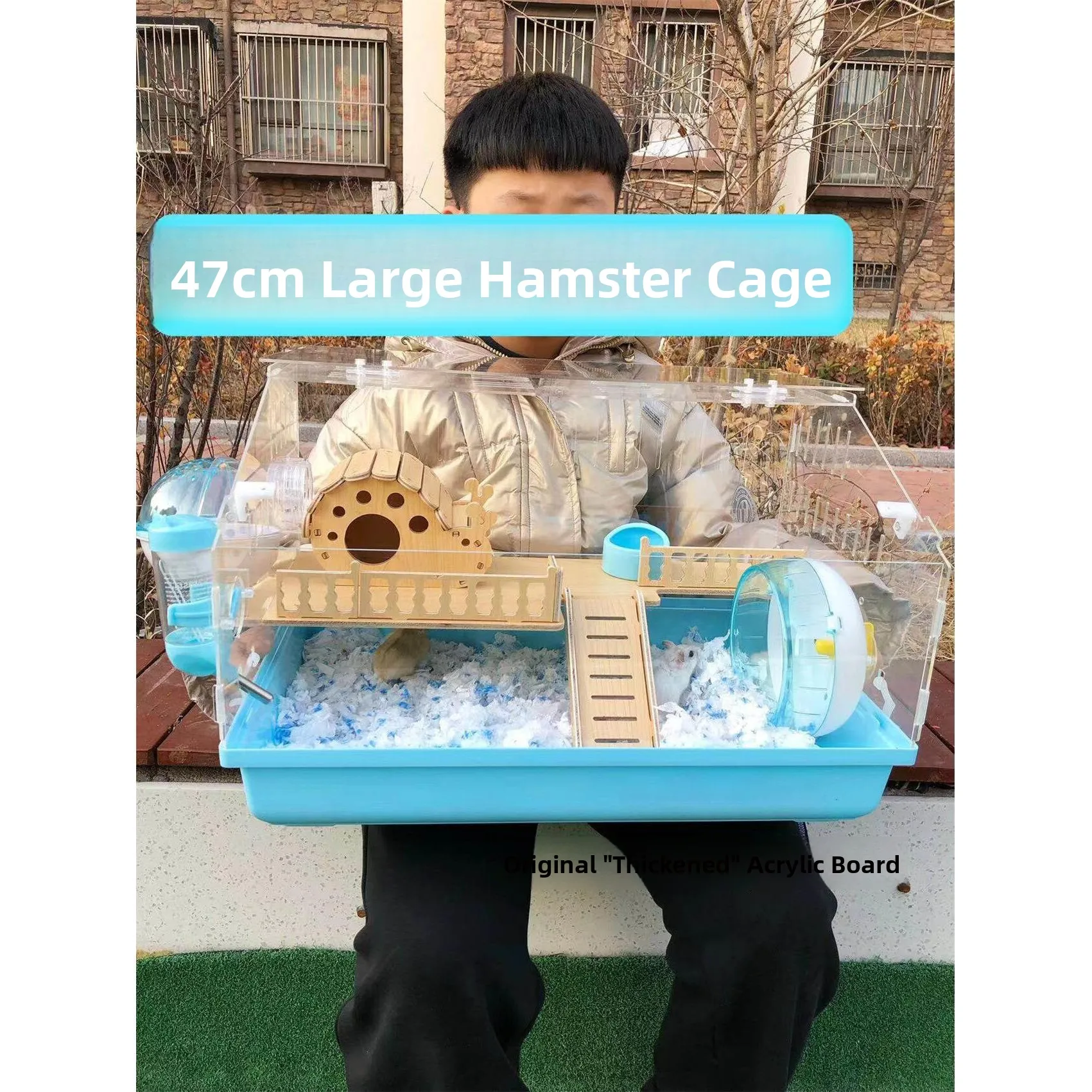 Thickened Acrylic Hamster Cage Double Layer Villa Bear Dog  Furniture Supplies Large Size Comprehensive Pet Accessories
