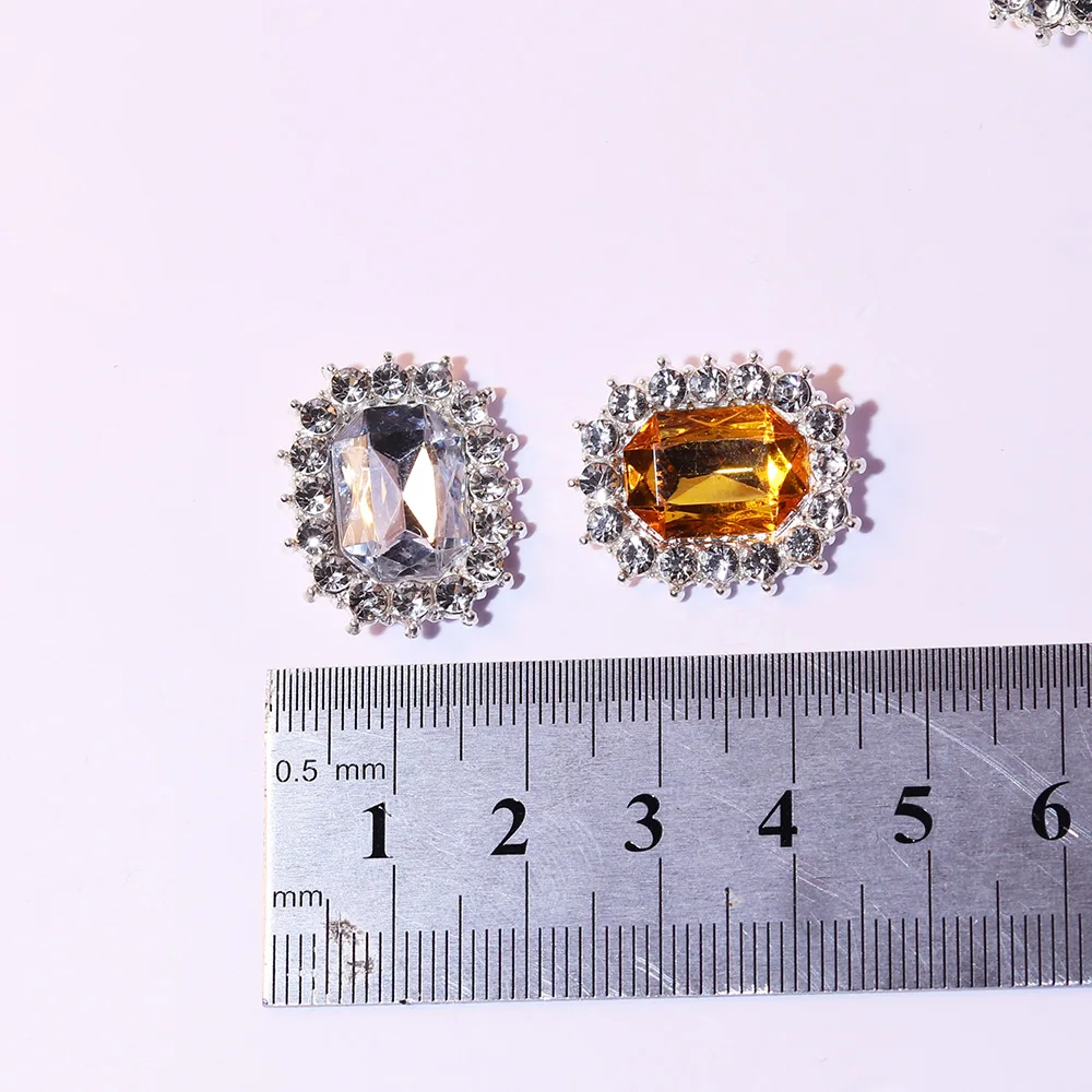 Golden Acrylic rectangle Metal Accessories DIY Wedding Candle Wine Cup Flat Bottom Ribbon Packaging Jewelry