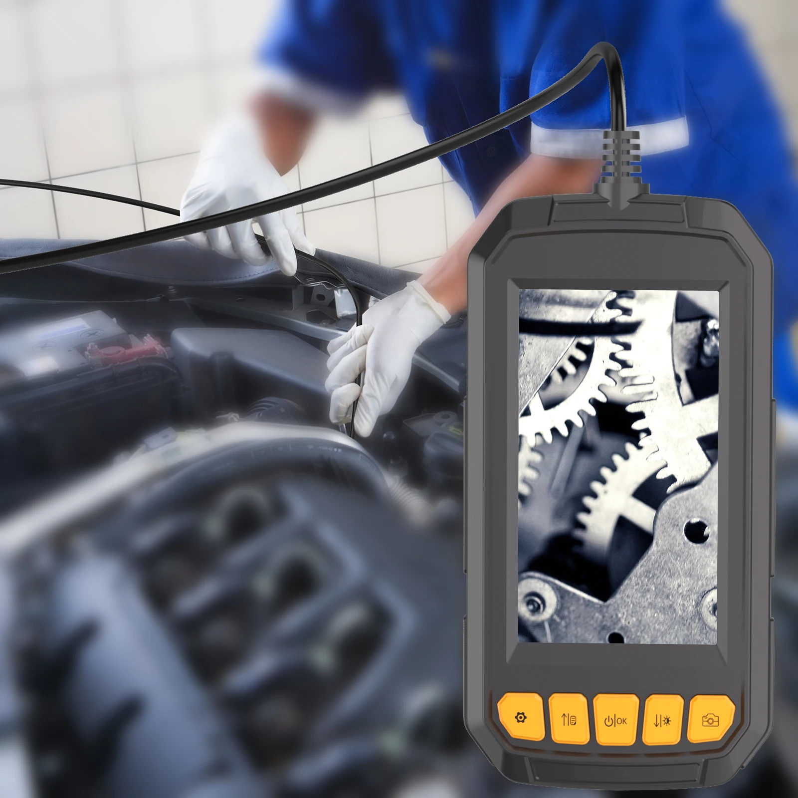 4.3Inch IPS Screen 8mm 2MP 1080P Industrial Endoscope CMOS Borescope Inspection Otoscope Camera Digital Microscope