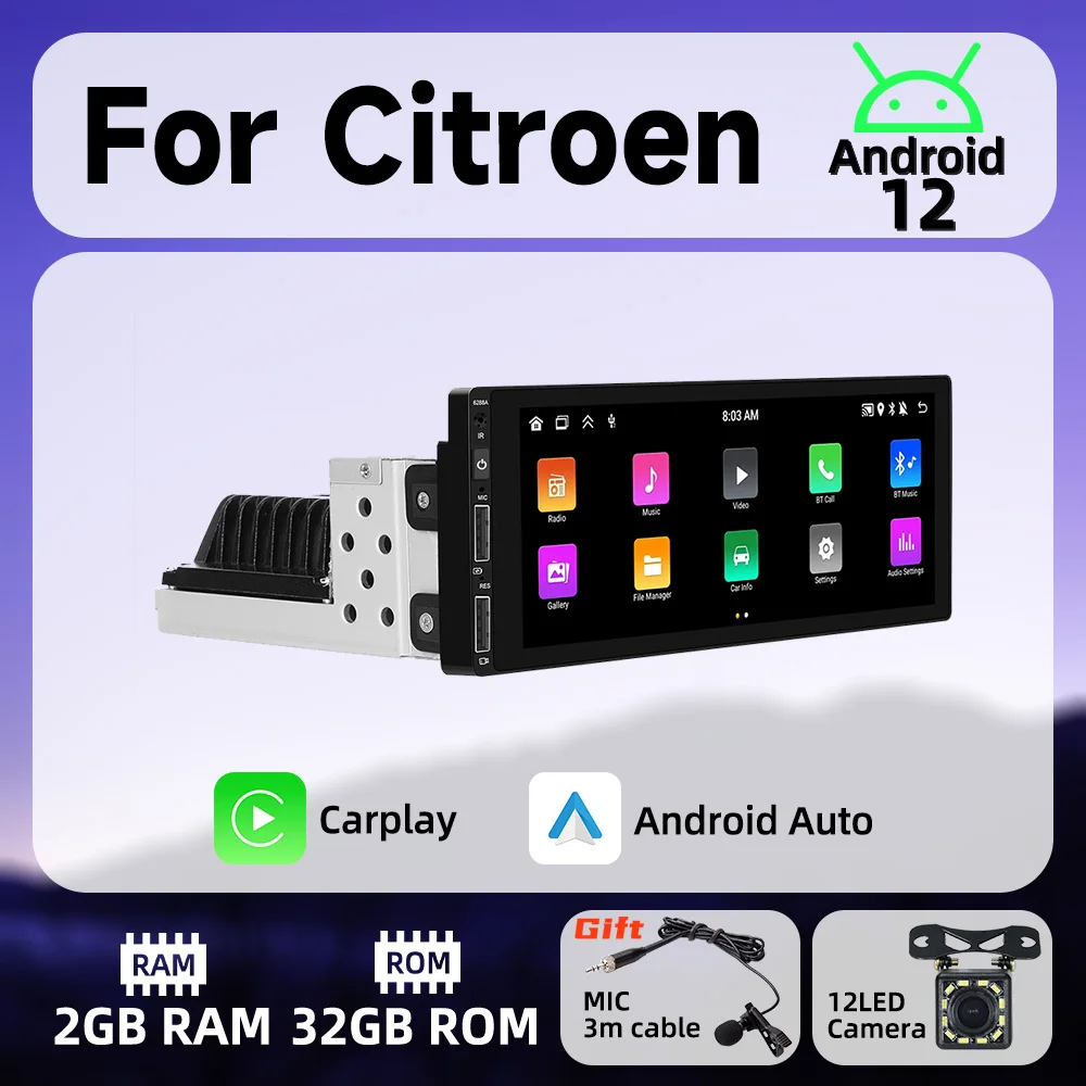 

Android Car Multimedia for Citroen 6.9" Screen 1 Din Radio Stereo Head Unit Carplay Android Auto Autoradio GPS Navigation Wifi