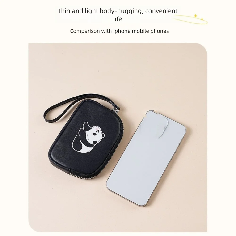 New Cartoon Panda Coin Purse PU Leather Portable Clutch Bag Lipstick Storage Bag